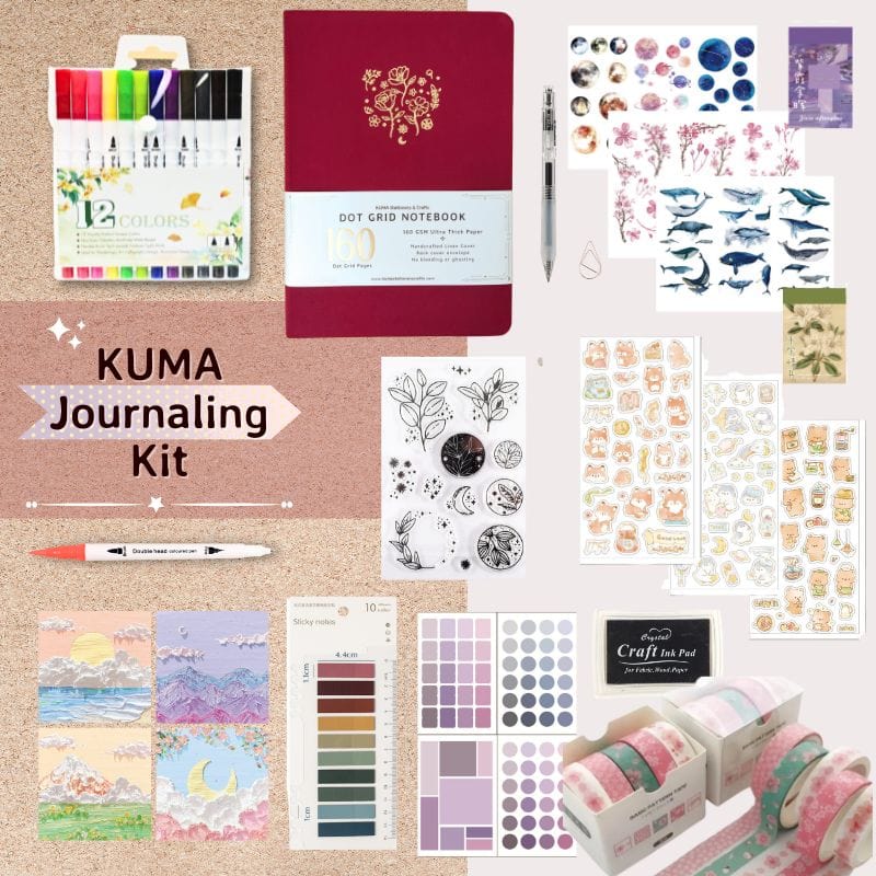 KUMA Stationery & Crafts  Starlit Meadow 🌟 KUMA Journaling Kit 🌟choose your journal! 40% off + free shipping - NEW Luna Notebooks added!