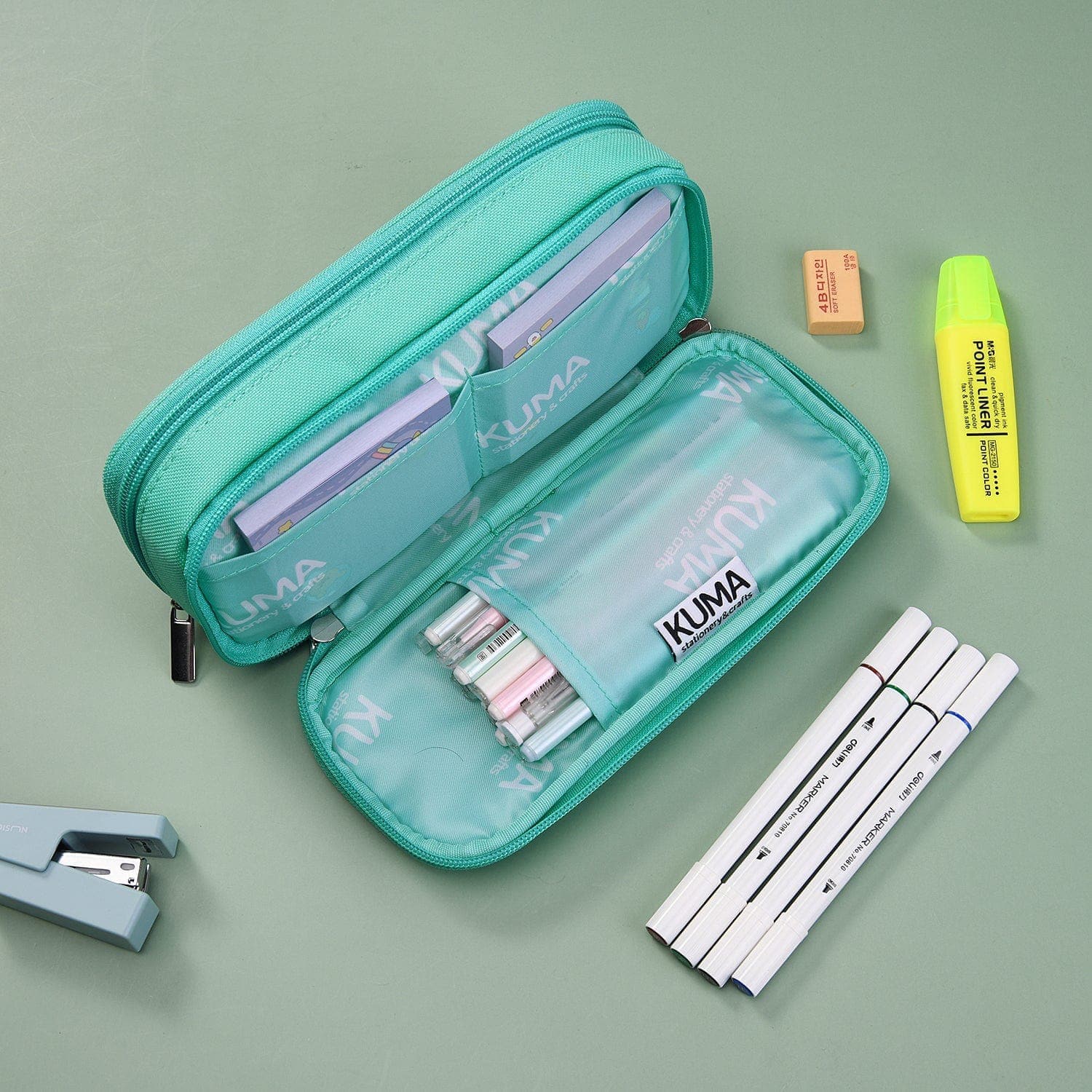 KUMA Stationery & Crafts  Pen & Pencil Cases Pastel Green KUMA Compact Pencil Case
