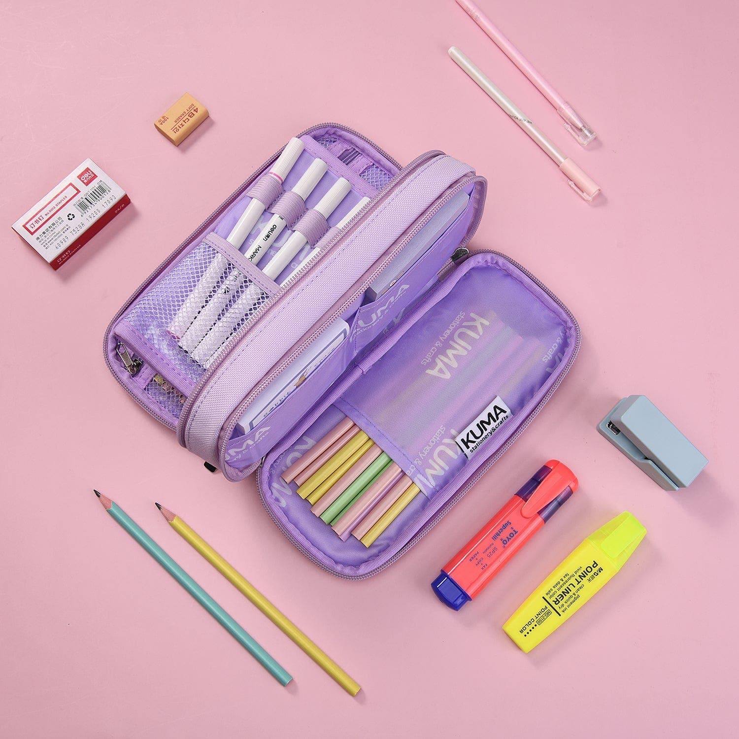KUMA Stationery & Crafts  Pen & Pencil Cases Pastel Purple KUMA Compact Pencil Case