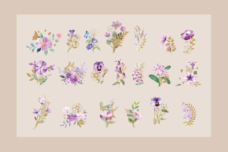KUMA Stationery & Crafts  Stationery B 40pcs Flower Collection Sticker Packs