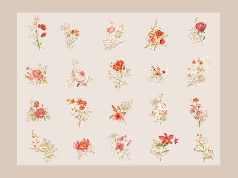 KUMA Stationery & Crafts  Stationery C 40pcs Flower Collection Sticker Packs