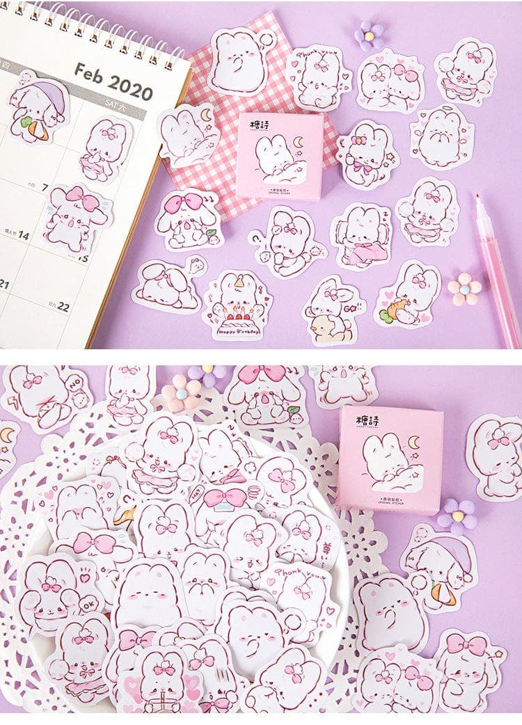 KUMA Stationery & Crafts  Stationery 45 pcs Cute Rabbit Stickers 🐇