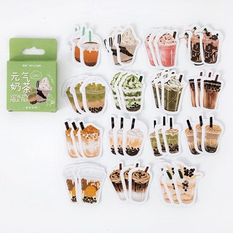 KUMA Stationery & Crafts  Stationery 45pcs Milk Tea Sticker Set