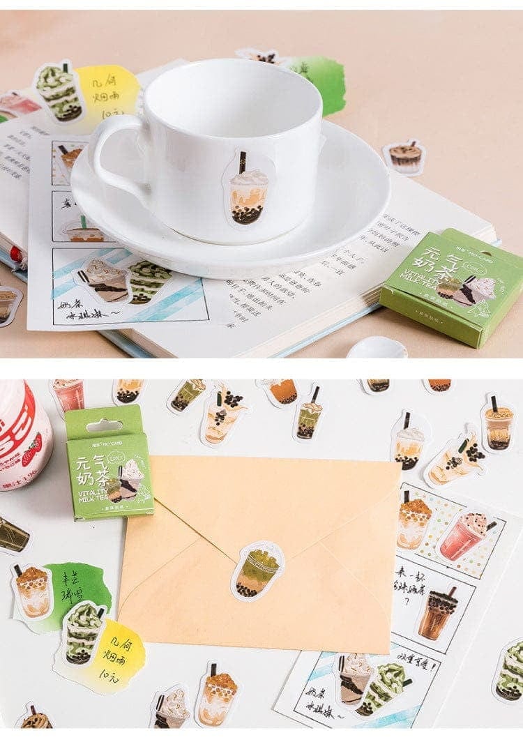 KUMA Stationery & Crafts  Stationery 45pcs Milk Tea Sticker Set