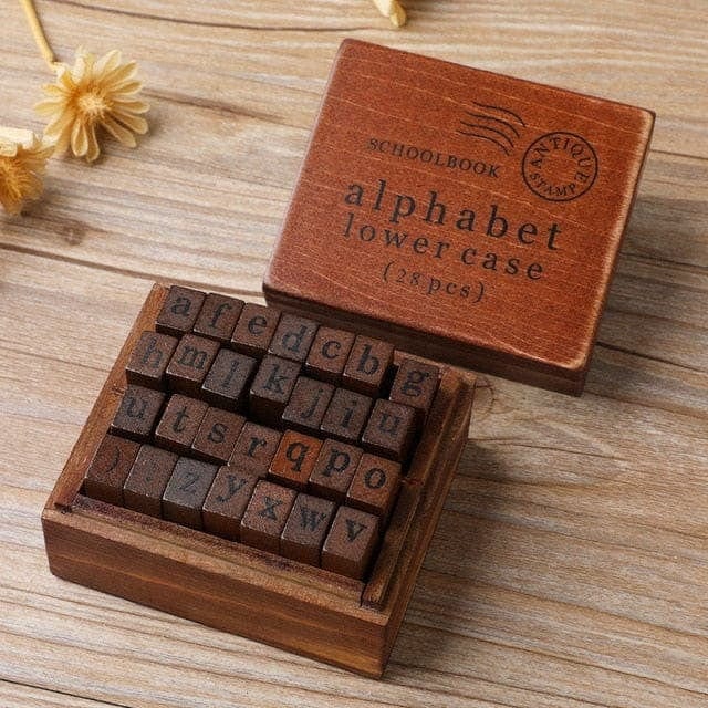 KUMA Stationery & Crafts  Stationery Alphabet Lowercase Alphabet Wooden Stamps 28pcs
