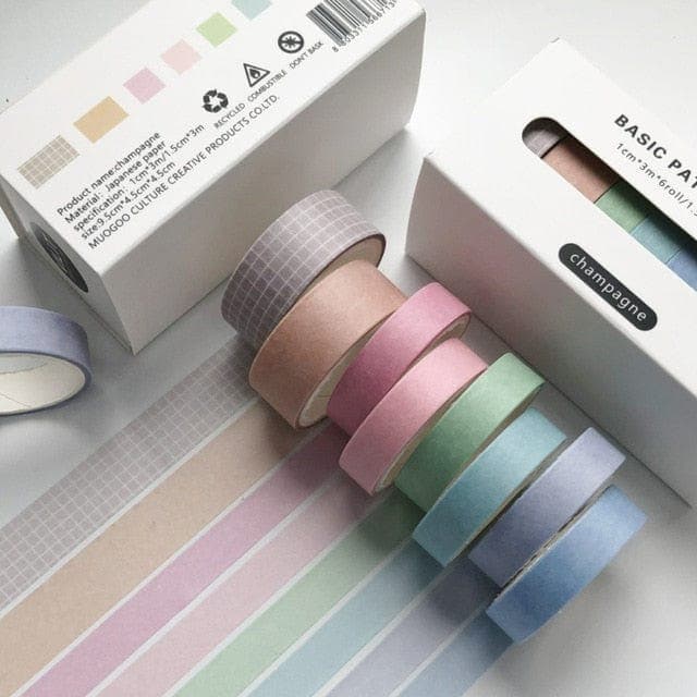 KUMA Stationery & Crafts  Stationery Basic Range Washi Tape (8pieces)