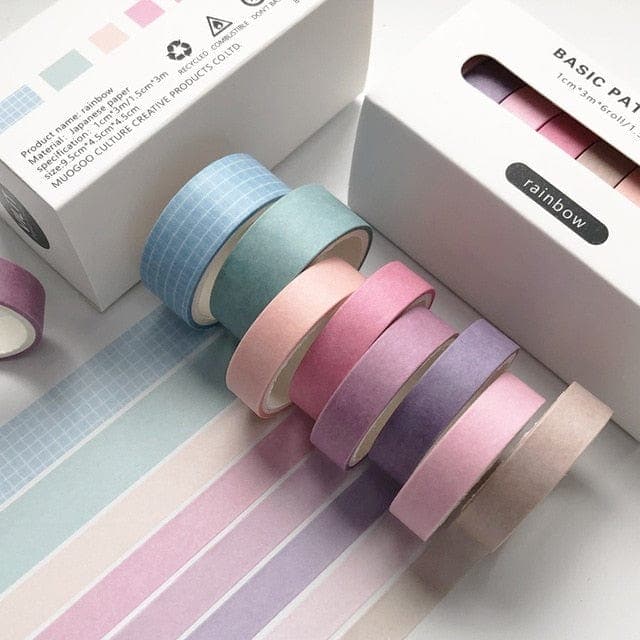 KUMA Stationery & Crafts  Stationery Basic Range Washi Tape (8pieces)