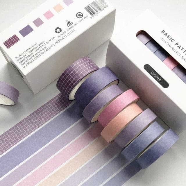 KUMA Stationery & Crafts  Stationery Basic Range Washi Tape (8pieces)