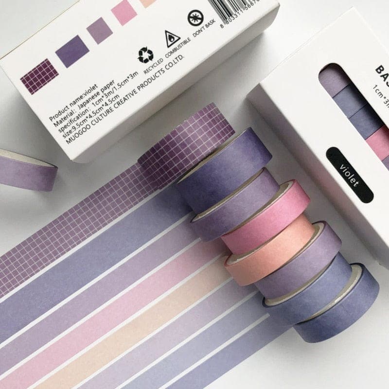 KUMA Stationery & Crafts  Stationery Basic Range Washi Tape (8pieces)