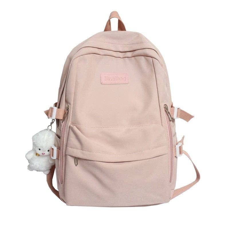 KUMA Stationery & Crafts  Stationery Pink Casual Waterproof Nylon Backpack - with cute sheep pedant 🐑