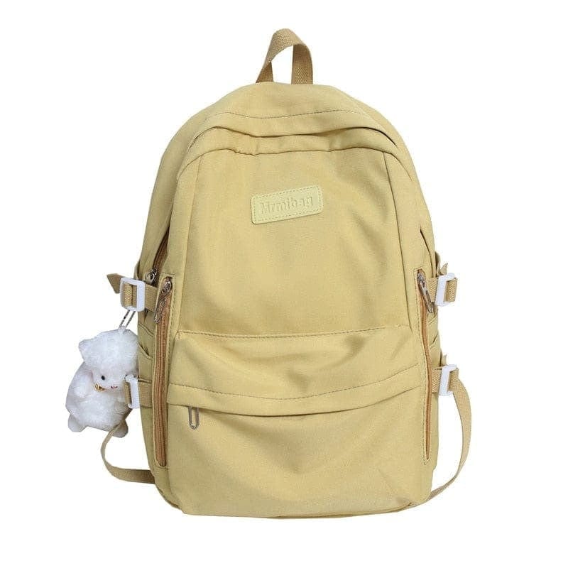 KUMA Stationery & Crafts  Stationery yellow Casual Waterproof Nylon Backpack - with cute sheep pedant 🐑