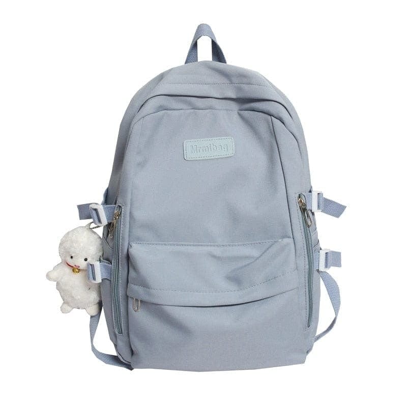 KUMA Stationery & Crafts  Stationery Blue Casual Waterproof Nylon Backpack - with cute sheep pedant 🐑