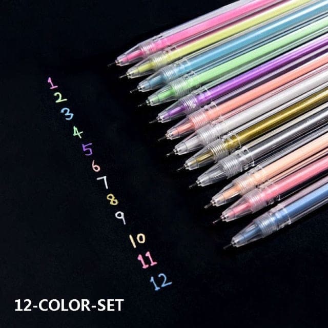 KUMA Stationery & Crafts  Stationery 12 PCS Set B Colored Gel Pen Set: pick from 9pc or 12pc set!