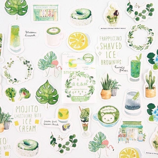 KUMA Stationery & Crafts  Stationery Green Boho Set Decorative Sticker Pack Essentials: 9 designs to choose from!