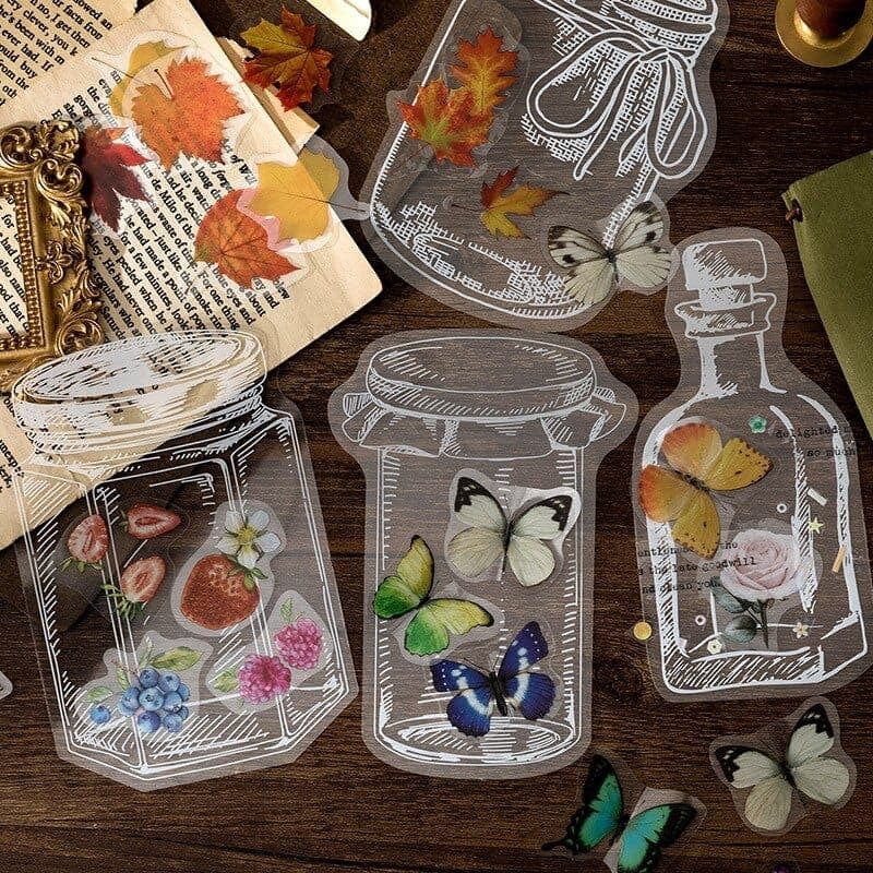 KUMA Stationery & Crafts  Stationery Flowers in a Jar sticker set (35piece)