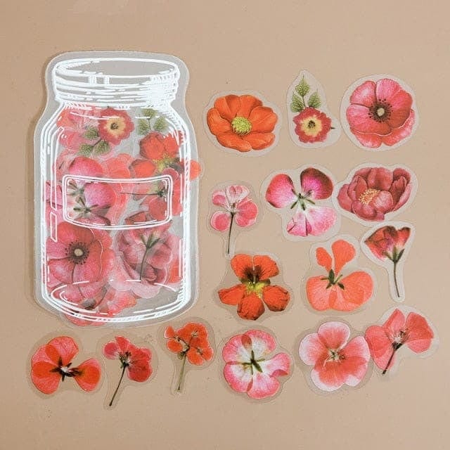 KUMA Stationery & Crafts  Stationery B Flowers in a Jar sticker set (35piece)