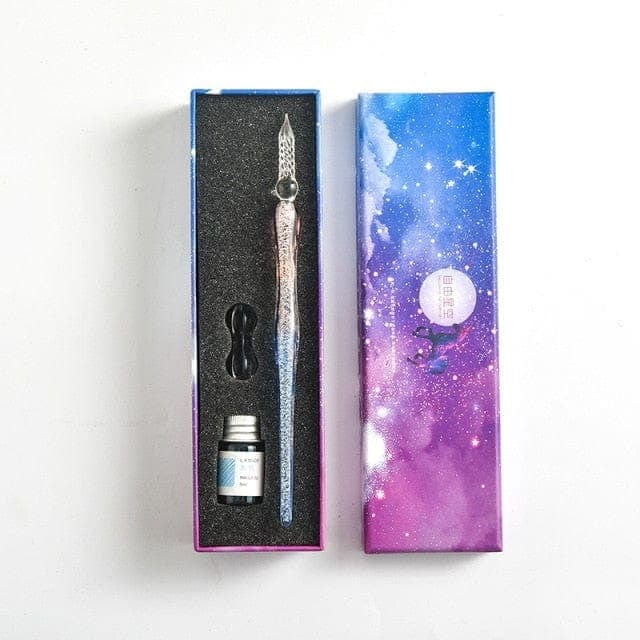 KUMA Stationery & Crafts  Stationery Small Set: Pink Pen Glass Dip Pen Set