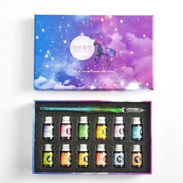 KUMA Stationery & Crafts  Stationery Large Set: Green Pen Glass Dip Pen Set