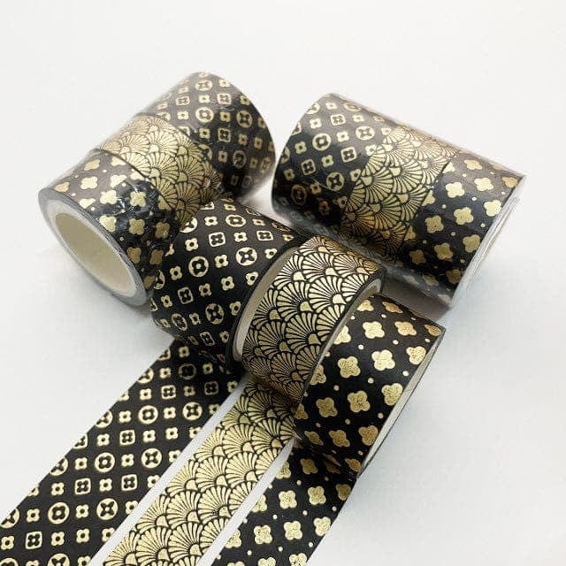 KUMA Stationery & Crafts  Stationery Gold Patterns v2 Gold Foil Washi Tape Collection: 8 sets to choose from