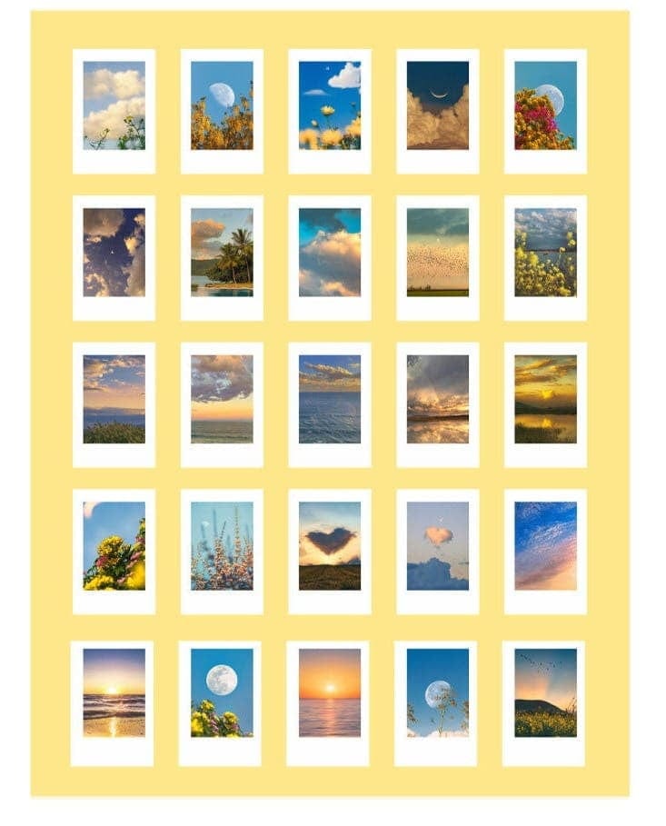 KUMA Stationery & Crafts  Stationery Yellow Set Palm Moon Sticker Set: 8 colors to choose from! (50 sheets)