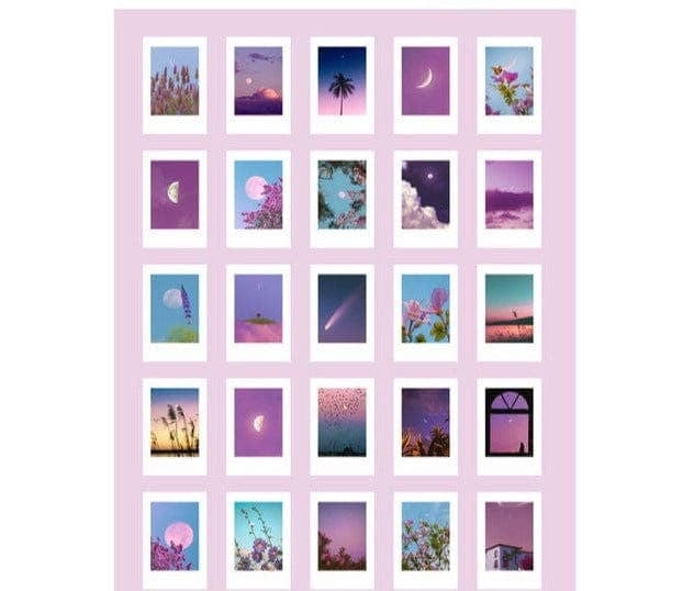 KUMA Stationery & Crafts  Stationery Pale Purple Set Palm Moon Sticker Set: 8 colors to choose from! (50 sheets)