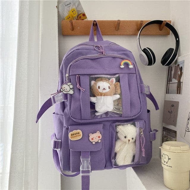 KUMA Stationery & Crafts  Stationery Purple Teddy Bear Backpack: 4 colors to choose from