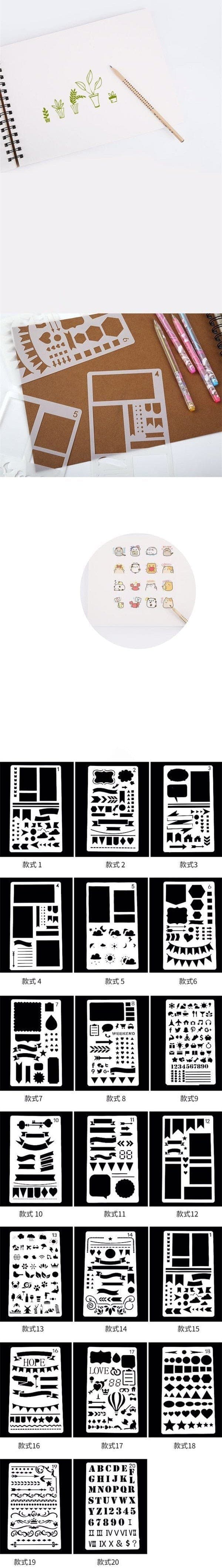 KUMA Stationery & Crafts  Stationery The Essential Bujo Stencil Kit - 20 pieces