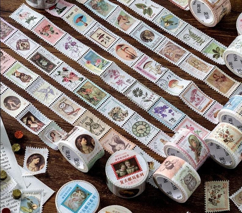 KUMA Stationery & Crafts  Stationery Vintage Portrait & Botanical Stamp Washi Tape