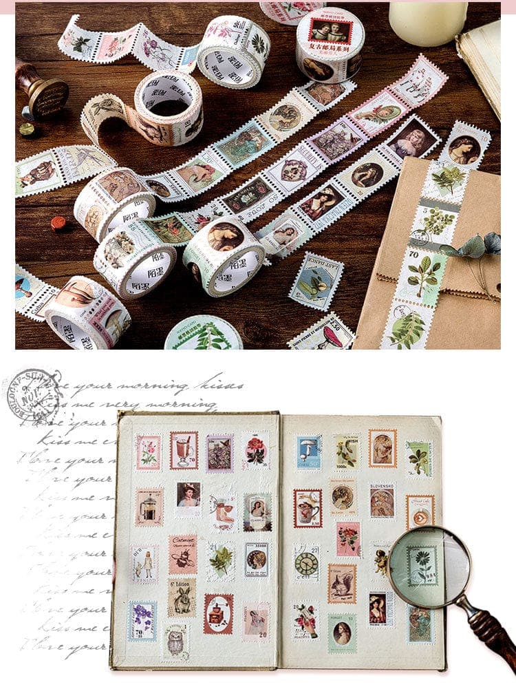 KUMA Stationery & Crafts  Stationery Vintage Portrait & Botanical Stamp Washi Tape