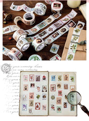 KUMA Stationery & Crafts  Stationery Vintage Portrait & Botanical Stamp Washi Tape