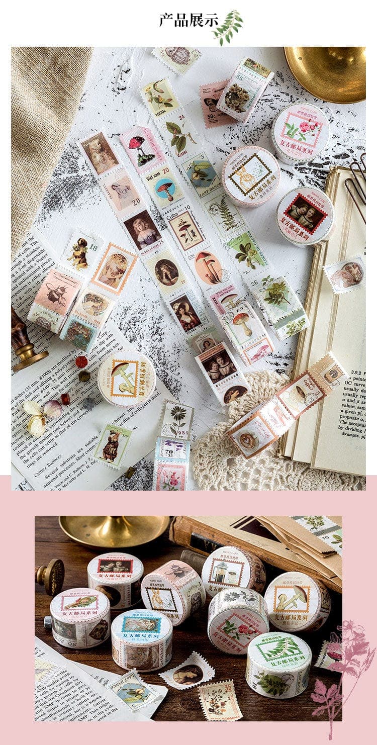 KUMA Stationery & Crafts  Stationery Vintage Portrait & Botanical Stamp Washi Tape