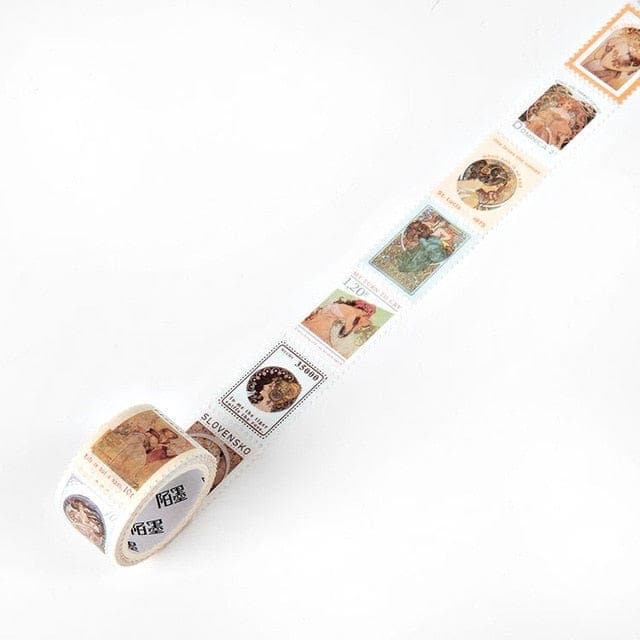 KUMA Stationery & Crafts  Stationery 8 Vintage Portrait & Botanical Stamp Washi Tape