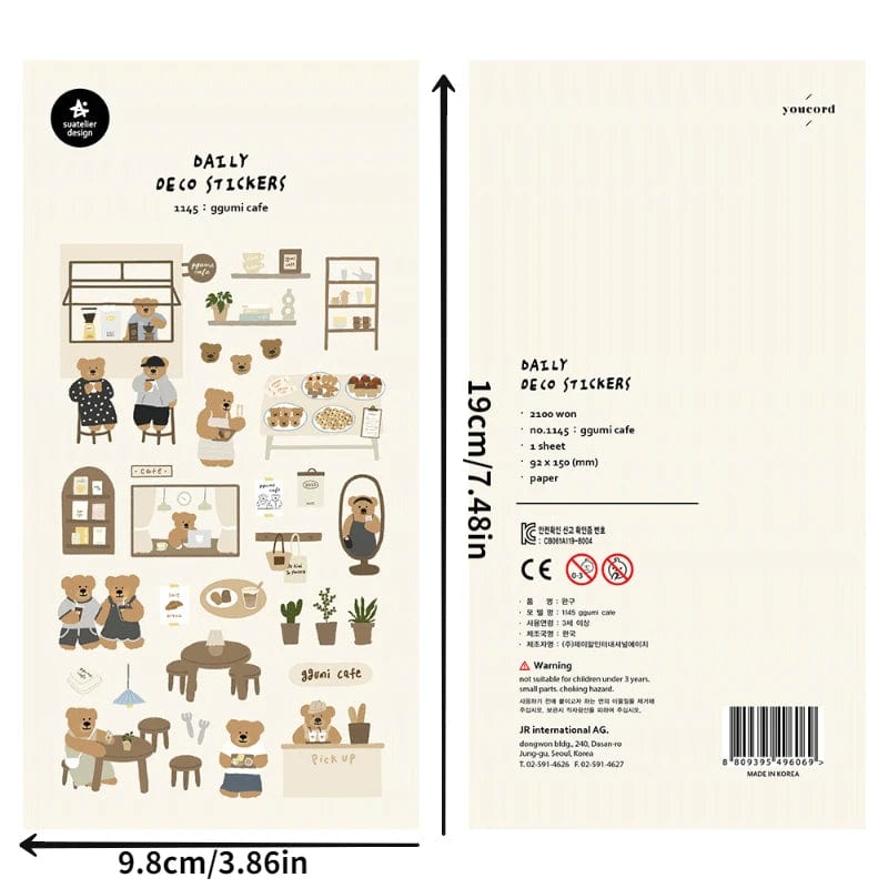 KUMA Stationery & Crafts  Suatelier Korean Stickers; Ggumi Cafe