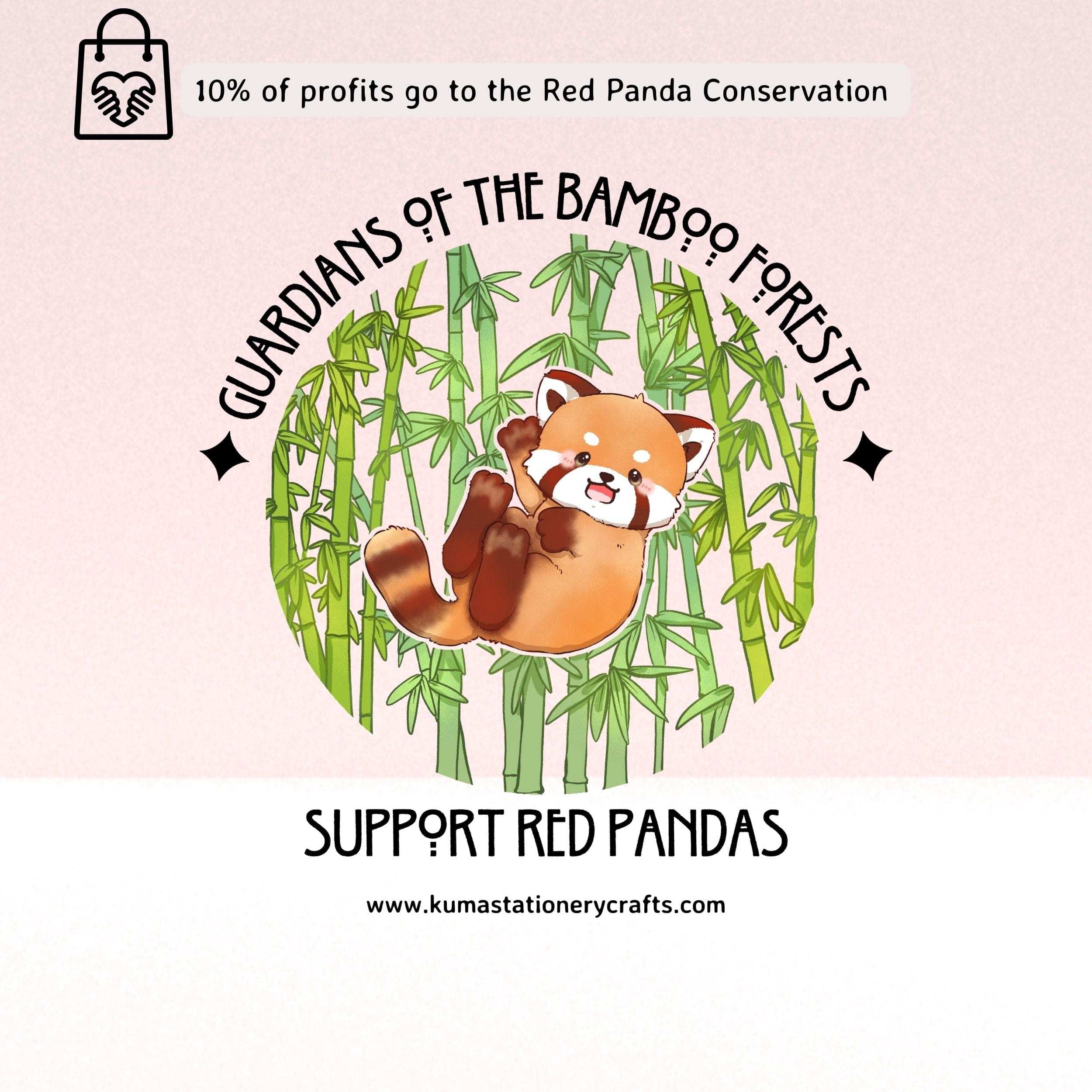 KUMA Stationery & Crafts  Support Red Pandas Organic Tote Bag #RedPandaDay 🎍 10% Profit goes to Red Panda Conservation