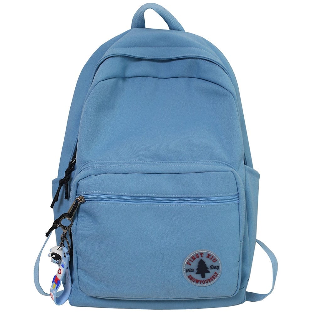 KUMA Stationery & Crafts  blue / With Accessory Trendy Minimal Backpack with cute accessory; 5 colors to choose from