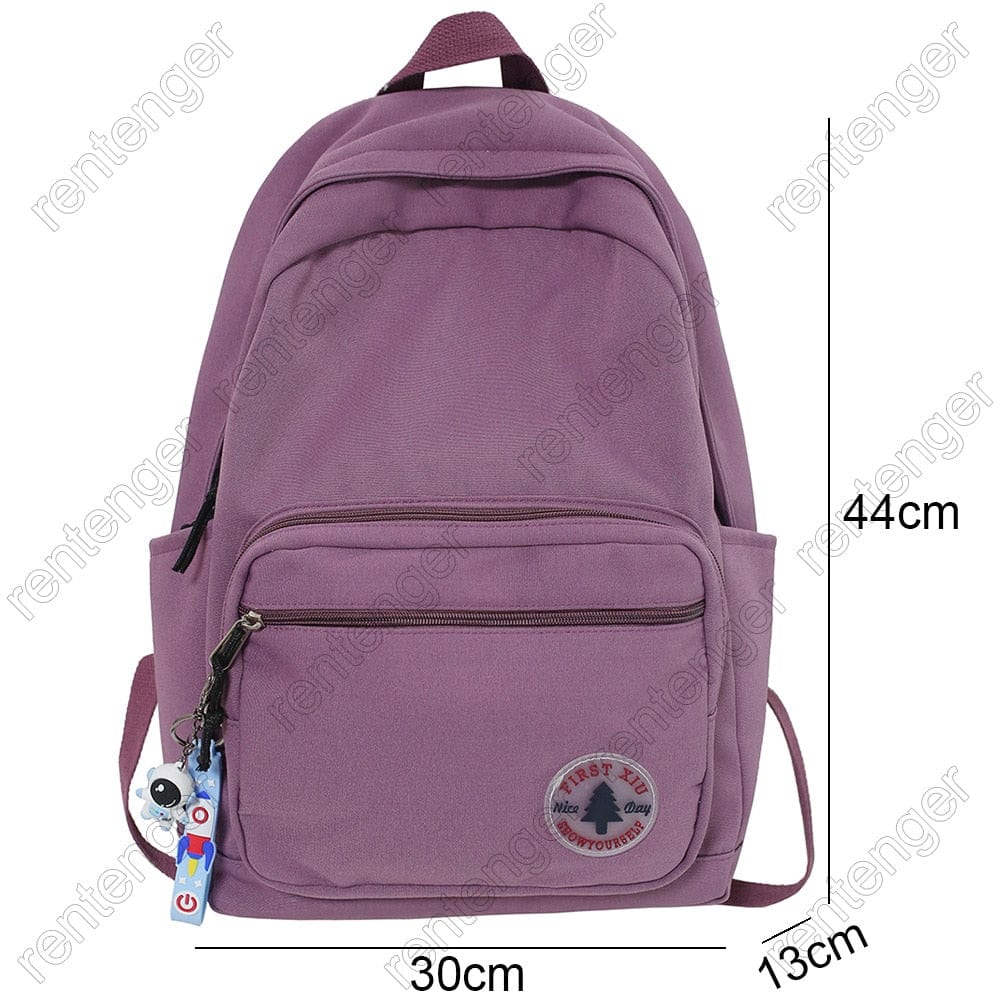 KUMA Stationery & Crafts  Trendy Minimal Backpack with cute accessory; 5 colors to choose from