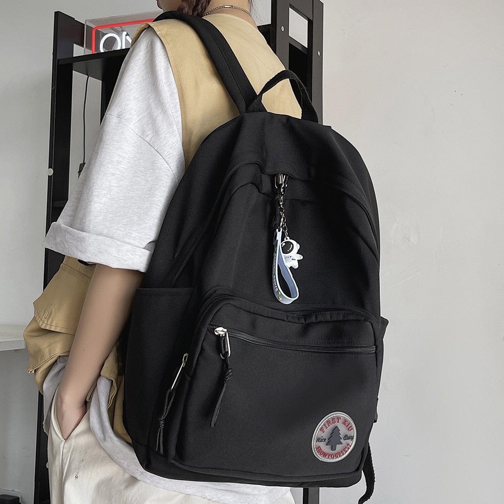 KUMA Stationery & Crafts  Trendy Minimal Backpack with cute accessory; 5 colors to choose from