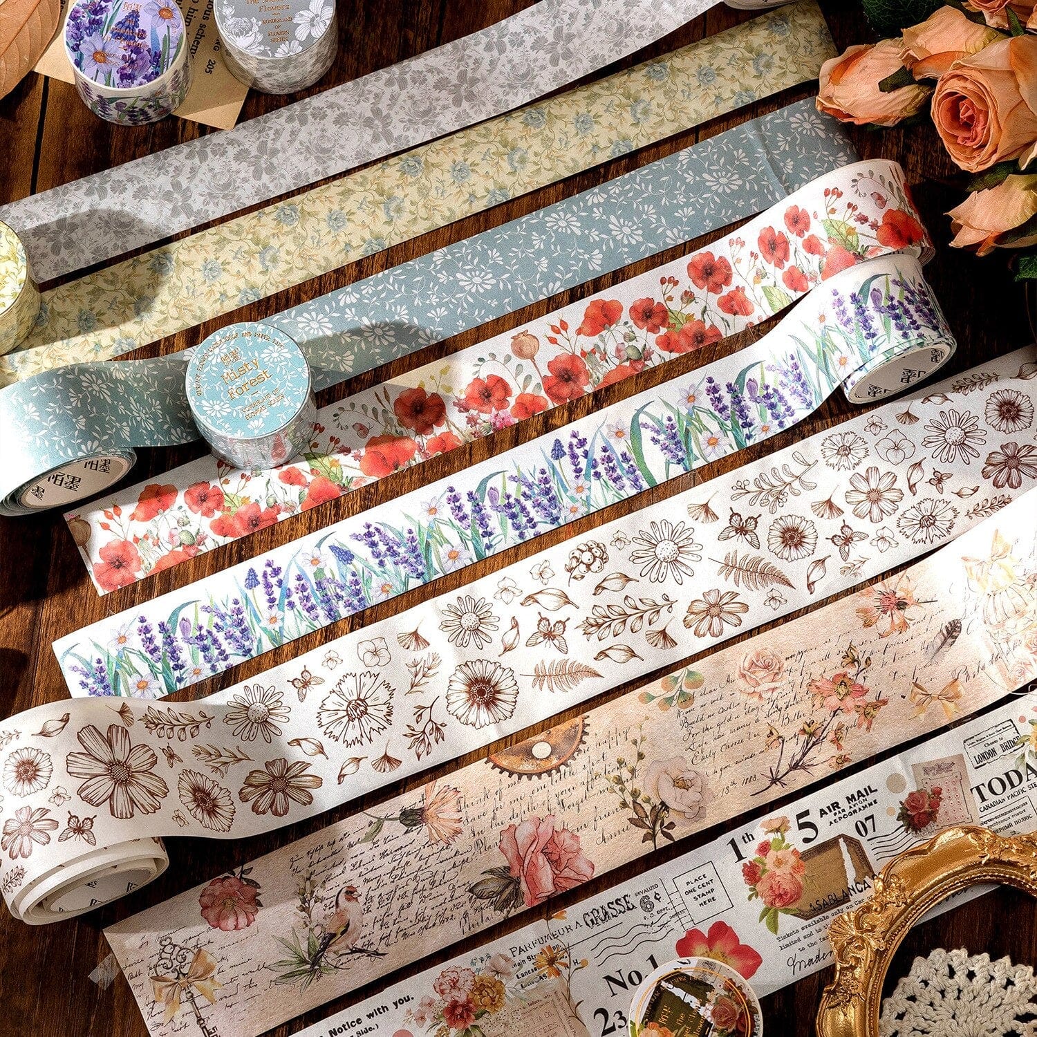 KUMA Stationery & Crafts  Vintage Garden Washi Tape: 8 designs to choose from 🏵️
