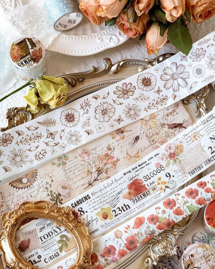 KUMA Stationery & Crafts  Vintage Garden Washi Tape: 8 designs to choose from 🏵️